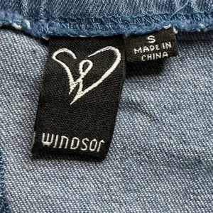 Windsor Womens Small Blue Denim Mini Dress Bustier Bodice Adjustable Straps Zip thumbnail 8
