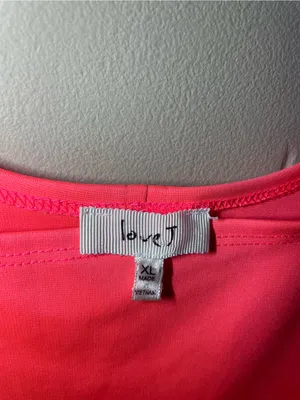 Love J Neon Coral Pink Dress XL Bright Summer Stretch Casual Boutique thumbnail 3