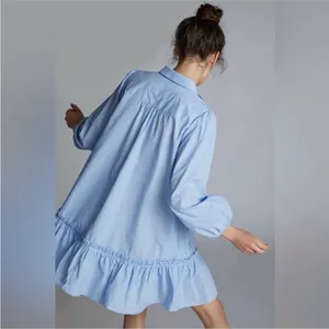 Anthropologie Sally Blue Striped Tunic Shirt Dress thumbnail 2
