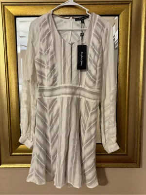 For Love & Lemons Allessandra Cream Mini Dress NWT! thumbnail 4