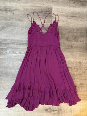 FREE PEOPLE Adella Slip Mini Dress in Wine Diamonds thumbnail 4