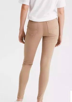 American Eagle tan high waisted skinny jeans thumbnail 4