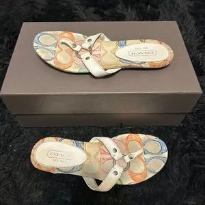 COACH white sandals flip flops shoes women’s 6.5 thumbnail 2