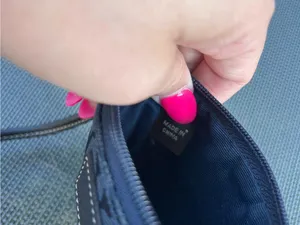 Navy coach wristlet spring, summer, wallet, purse, casual‎ little leather brown thumbnail 8
