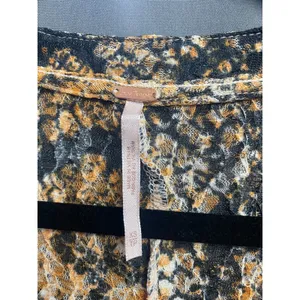 Free People Blouse Top XS Multicolor Snake Pattern Long Sleeve V-Neck Casual B55 thumbnail 4