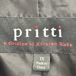 Pritti By Kristin Blake Genuine Suede Leather Jacket Black 1X Minimal Classic thumbnail 6