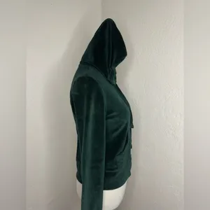 Gazoz USA Forest Green Velour Zip-Up Hoodie Small thumbnail 3