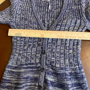 Free People Rachel Cardigan Sweater‎ Dress Purple Button Mini Marled V-neck thumbnail 9