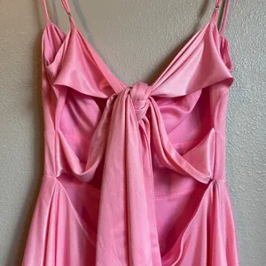 Lucy in the Sky Dress Pink Large Shimmer Sleeveless Tie Back Mini Homecoming thumbnail 12