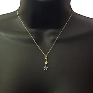 Patriotic silver tone starts pendant necklace thumbnail 1