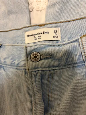 Abercrombie & Fitch The Loose High Rise Light Wash Jeans 29/8 thumbnail 9