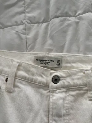 Abercrombie White Slim Straight Jeans High-Rise The Ultra thumbnail 2
