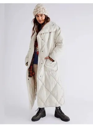 Free People Joanna Maxi Puffer Jacket Almond Milk thumbnail 4