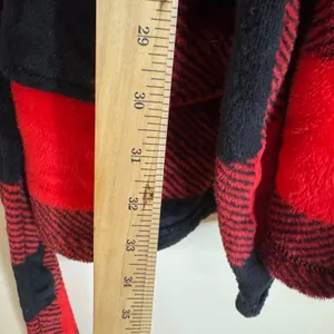 PINK Victoria's Secret Women's Buffalo Plaid Hooded Sequin plush Robe y2k XS/S thumbnail 6