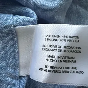 ORVIS Chambray blue Linen blend Shirt button down roll up sleeve XXL thumbnail 5