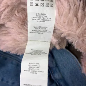 Y2K Longline Denim Jacket Women 4 Pink Faux Fur Collar Fleece Lined Boyfriend thumbnail 16