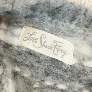 LOVESHACKFANCY Alpaca Wool Heart Fringe Sleeve‎ Sweater Preppy Knit thumbnail 4