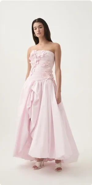 Aje Splendour Flower Applique Gown Pastel Pink Bubble Hem AU 14 US 10 Wedding thumbnail 1