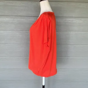 Pilcro Orange Flutter Sleeve Knit Top thumbnail 4