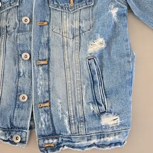 Zara Light Blue Distressed Woman's Jean Jacket Size XS thumbnail 4
