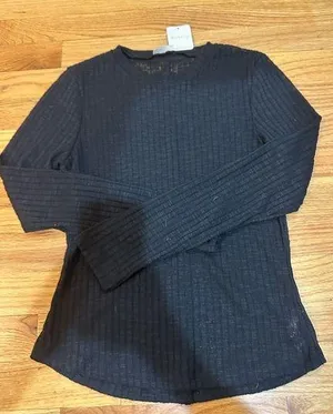 Free People intimately free sheer black shirt thumbnail 1