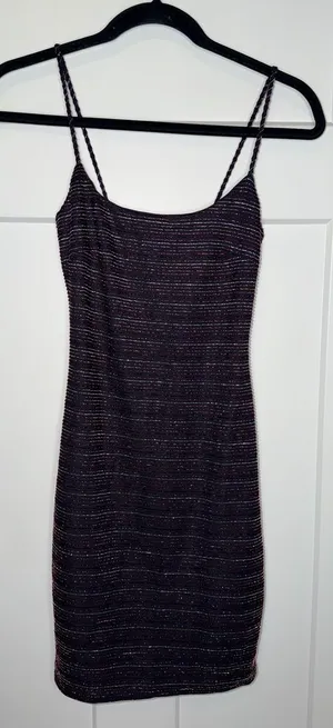 Lush Metallic Striped Tank Dress thumbnail 1