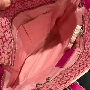 Coach Rare Limited Edition Pink White Zebra Patchwork Tote Shoulder Bag Purse thumbnail 11