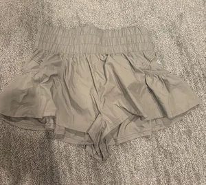 Free People green Ruffle Athletic Shorts thumbnail 1
