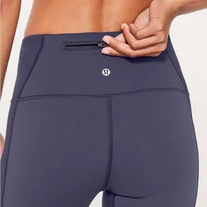 Lululemon On Your Mark Crop 23" Midnight Navy Ruched Athletic Leggings Size 6 thumbnail 3