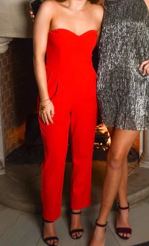 EXPRESS Red Jumpsuit thumbnail 1