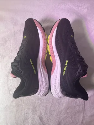 New Balance Women's Sneaker in Black with Pink & Neon Green Accents thumbnail 8