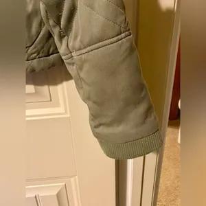 Lily & Lottie Olive Green Quilted Bomber Jacket Coat thumbnail 6