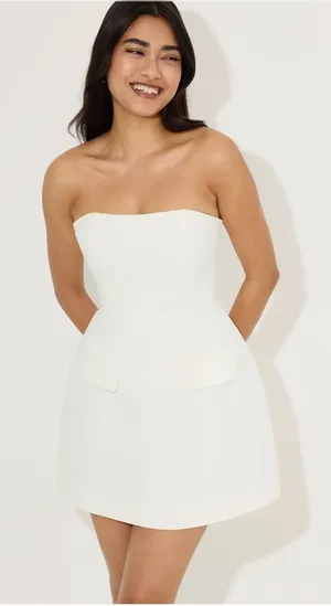 Odd Muse Strapless Dress White Size M thumbnail 1