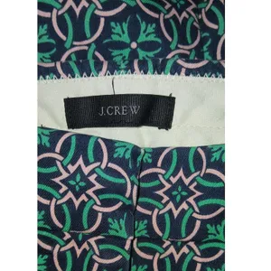 J.Crew Womens Geometric Floral Print Slim Leg Pants Green Navy Pink thumbnail 4