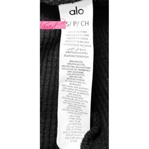 Alo Waffle Weekend Escape Joggers Black High-Rise Waist Thermal Sweats Sweatpant thumbnail 10