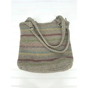 The Sak Belle Shoulder Hobo Bag Striped Crochet Purse Boho Y2K Earthy Hippie thumbnail 9