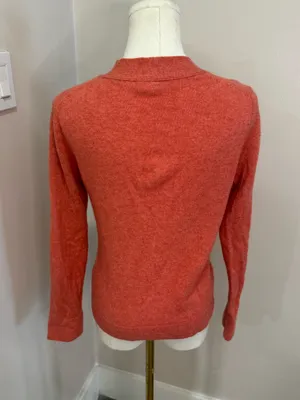 J Crew 100% Cashmere Cardigan Womens Medium Coral Sweater thumbnail 4