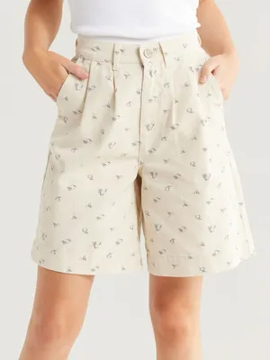 NWOT Damson Madder Anthropologie floral High waist denim Novah Shorts - Cream 8 thumbnail 1