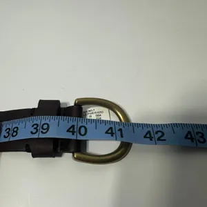 Brown Leather Belt Gold Brass Buckle Womens Medium Classic Western Target Preppy thumbnail 8