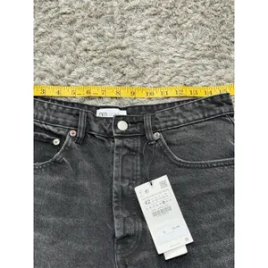 NWT Zara Women's Black High Waisted Frayed Hem Cut Off Denim Shorts Size 10 thumbnail 8