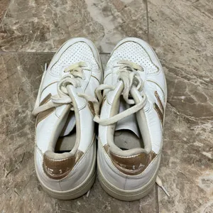 Veja White and Gold Sneakers thumbnail 2