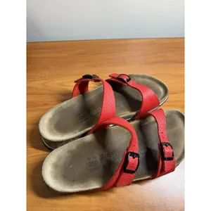 Birkenstock Birki's Red Sandals 2 Strap Sz EU 39/ US 8 Comfort Slip On thumbnail 3