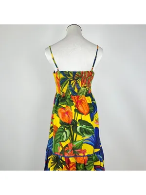NWOT Farm Rio Cotton Bright Nature Maxi Sundress Multicolor Size XS thumbnail 9