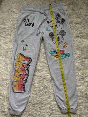 Disney Mickey Mouse Gray Women’s Embroidered Graphic Joggers Size XS(0/2) thumbnail 4