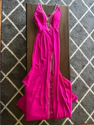 Johnathan Kayne Hot Pink Prom Dress thumbnail 4