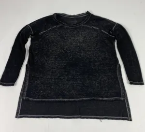 We The Free Tunic Sweater Womens XS‎ Black Long Sleeve Raw Hem Exposed Seams thumbnail 1