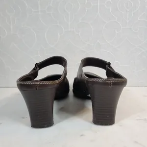 Aerosoles Two Beauty Womens 9.5 Brown Leather Mary Jane Square Toe Open Back thumbnail 7