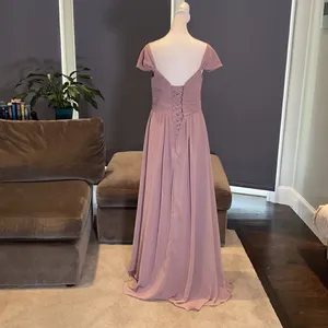 Women’s Full Length Chiffon Bridesmaid Party Prom Dress Leg Slit Size 10 thumbnail 6