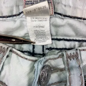 Vintage True Religion Billy Super T Jeans 27 Y2K Low Rise Flare Ice Blue 29x32.5 thumbnail 8