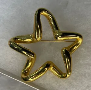VTG abstract star brooch freestyle design gold tone thumbnail 1
